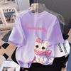Cartoon Cat Graphic Girl Printed T-shirt Summer Women's Casual Outdoor Kids Short Sleeved T-shirt Clothing