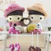 1Pair Boy and Girl Couple Dolls Decor Love Heart Cartoon Couples Figurines  Dollhouse