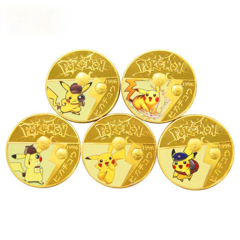 Kiváló Pokemon Érmék Kártyák Pikachu Aranyozott Érme Gyűjtőknek És Rajongóknak
