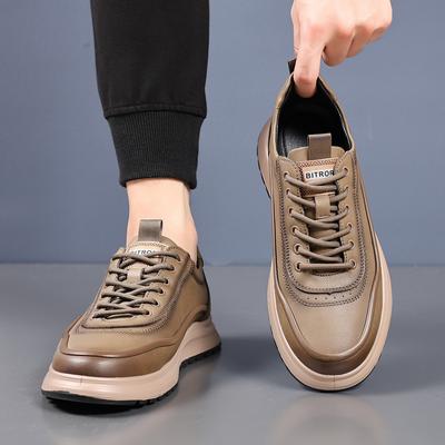 Hochwertige Marken Herren Sport-Freizeitschuhe Dicksohlige Leder Oxford Schuhe Modische Herren Arbeitskleidung Freizeitschuhe