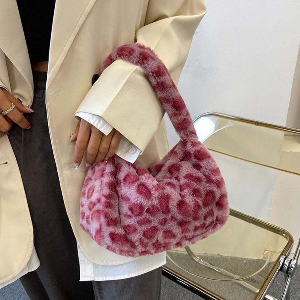 Mini Plush Underarm Bag Fluffy Tote Bag Casual Shoulder Bag Girl