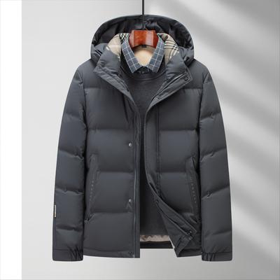 Men's Down Jacket Autumn and Winter Removable Cap Duck Down Warm Middle-aged Business Thickened Down Cold Jacket