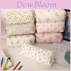 Floral Pattern Student Cosmetic Bag With Heart And Ribbon Design For Girls