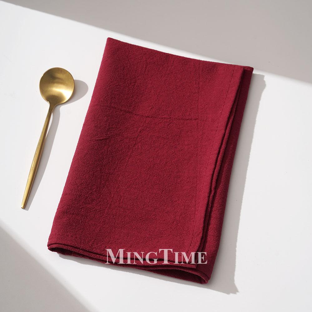 6pcs Cloth Napkins 40cm X 40cm Plain Washed Cotton Vintage Reusable Table Napkin for Gatherings Wedding Baby Shower Dinner Party