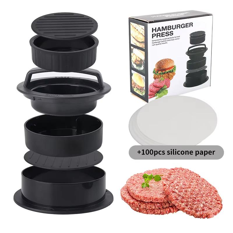 Mașină de presat pentru hamburger pentru carne, formă rotundă, antiaderentă, chifteluțe de burger umplute, grătar de vită, mașină de presă pentru plăcinte, accesorii de bucătărie
