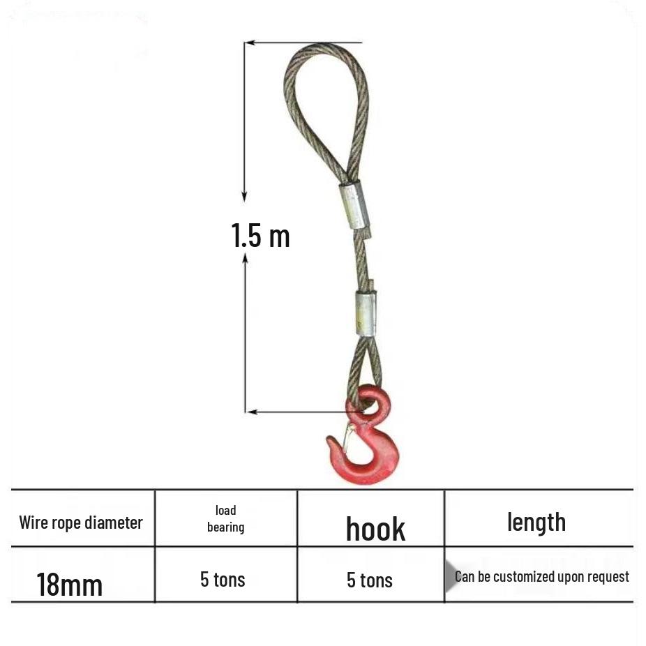 Pressed Oily Double-Leg Wire Rope Hook Sling for Lifting