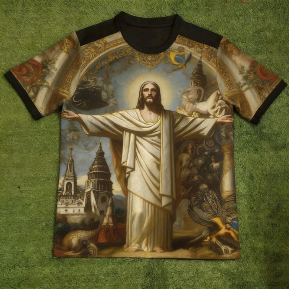 Fashion JESUS European Style Printed T-shirt Summer Kids Casual Outdoor Girl and Boy Short Sleeved Tees Top Pullover