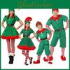 Fröhliches Familie Weihnachts-Cosplay-Kostüm mit grünem Elfen-Weihnachtsmann-Design für alle Altersgruppen