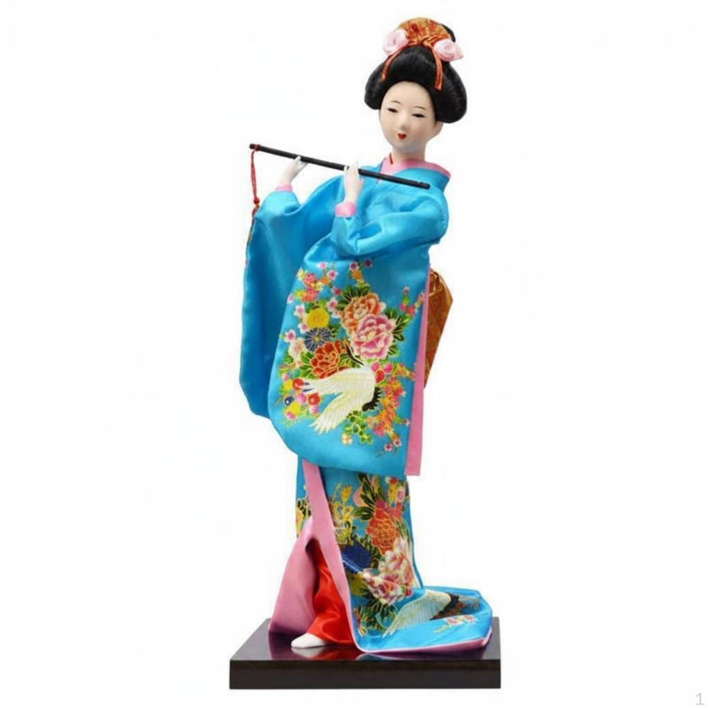Figurină Japoneză Tradițională Bază Dreptunghiulară Păpușă Îmbrăcăminte Textilă Figurină
