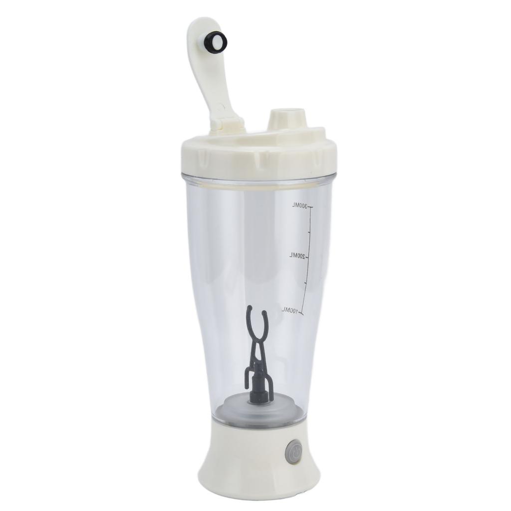 Electric Mixing Cup Simple 350ml Coffee Milk Shaking Bottle Automatic Shaker CupWhite