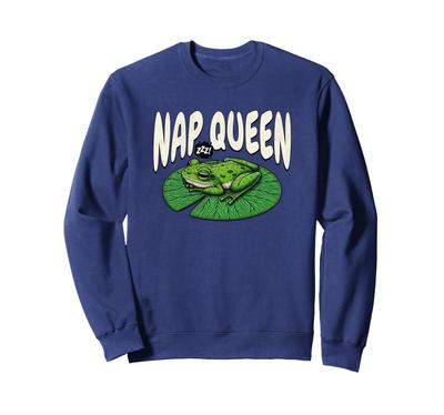 Cute Nap Queen Frog for a Relaxing Nap or Sweatshirt Sleep.