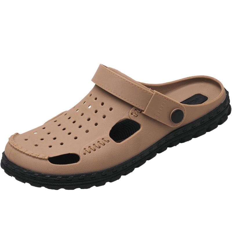 

Вьетнамские тапочки baotou мужские сандалии пара водонепроницаемая и нескользящая обувь с отверстиями молодежная пляжная обувь повседневная садовая обувь 39 хаки