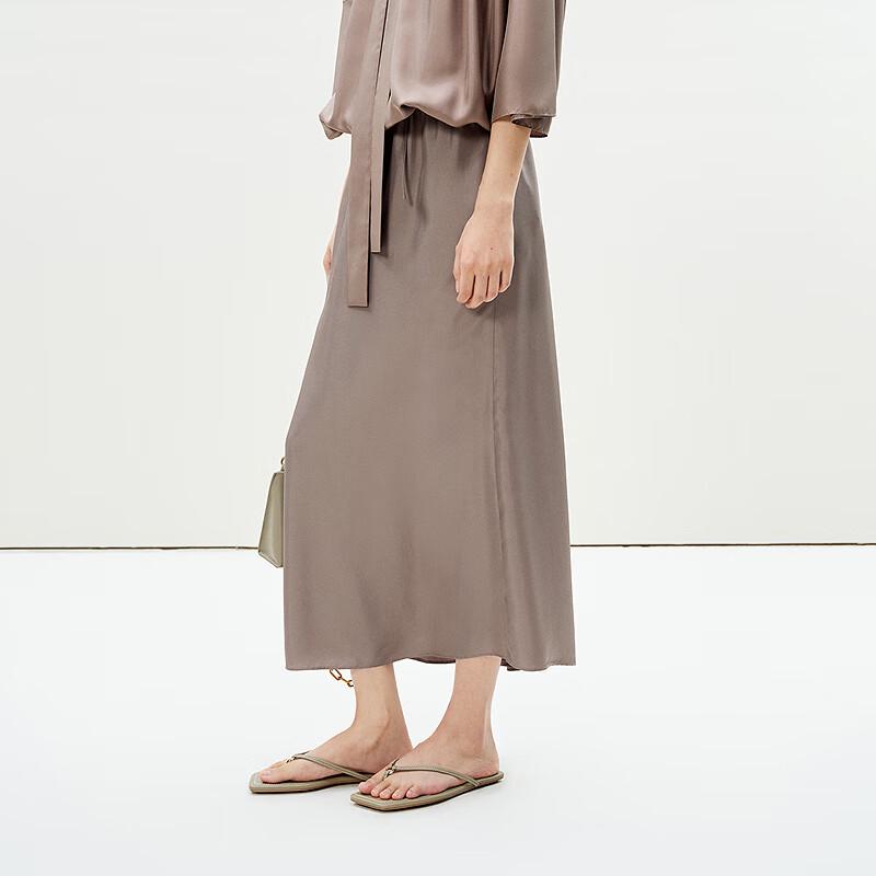 Less 2025 Summer Mulberry Silk Slim Skirt