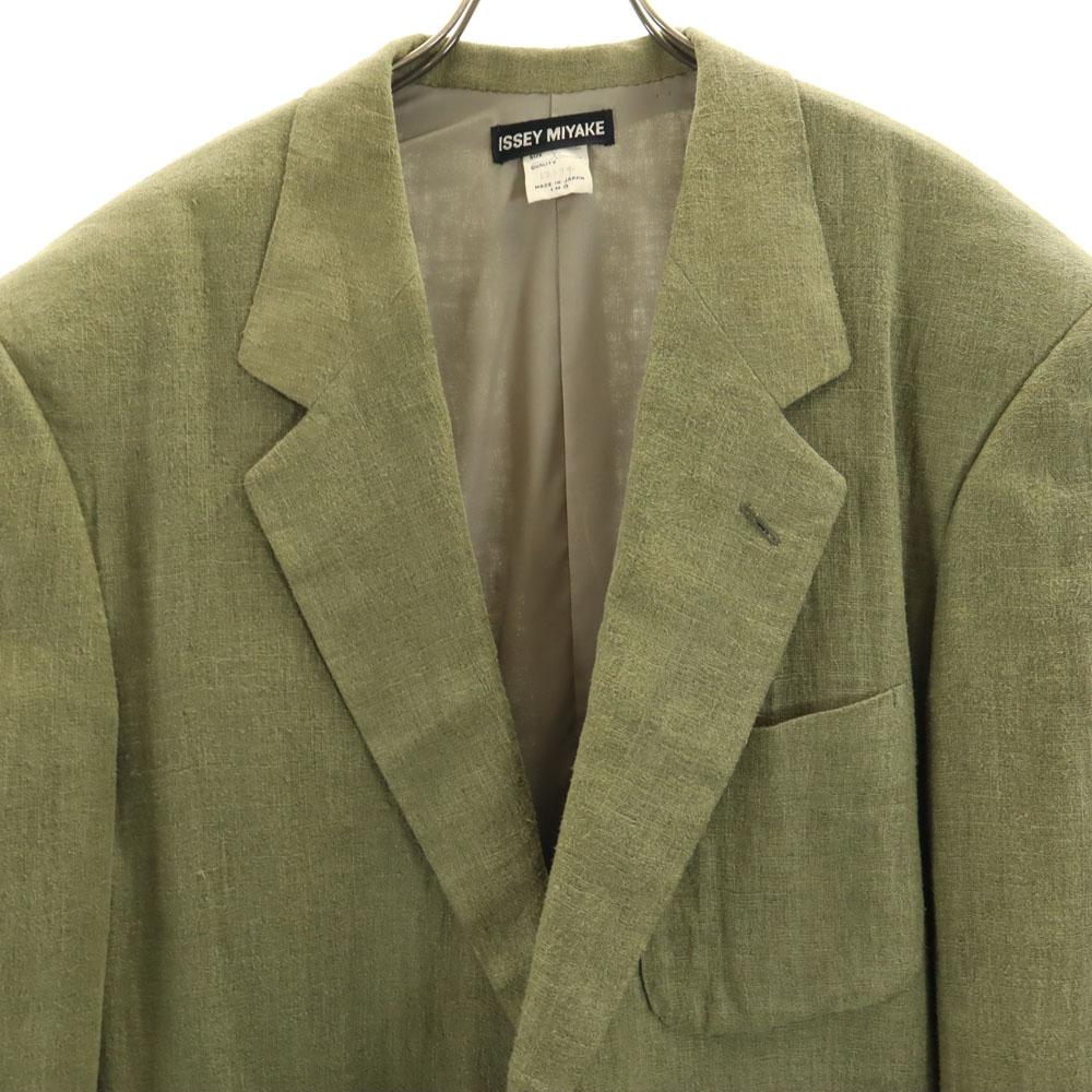 ISSEY MIYAKE made in Japan Blowout cloth tailored jacket XL Olive blazer Men's Used
