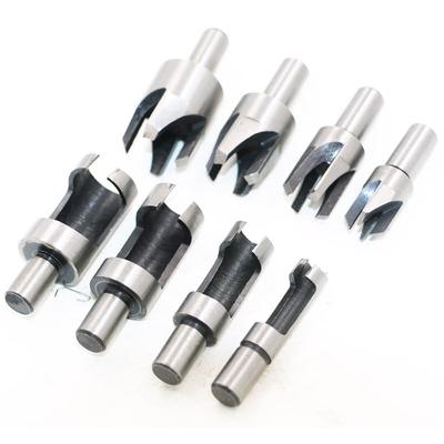 4 Stück Holzstopfen-Fräser für Tischlerarbeiten, gerade und konisch, Bohrer-Sets