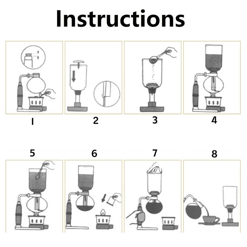 Heat-Resistant Filtered Siphon Coffee Maker 3/5 Cups Coffee Pot Vacuum Coffee Brewer  Friends