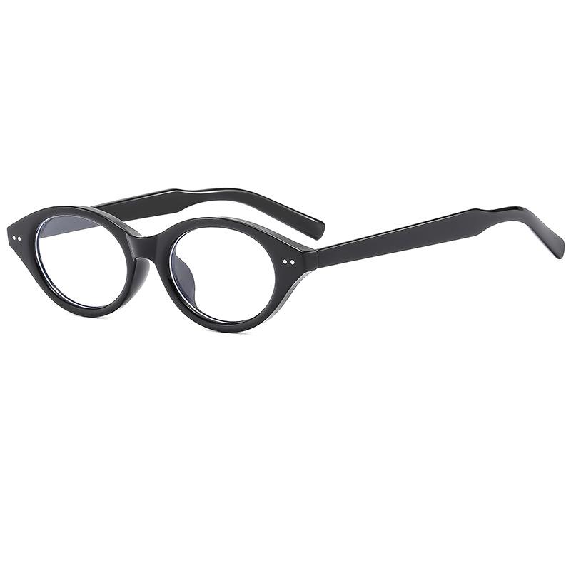 Retro Cat Eye Anti-Blue Light Glasses: Oval, Myopia-friendly Nerd Eyeglass Frames with Small, Fashionable Flair.