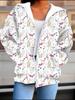 Vintage Pattern 3D Printed Hooded Cardigan Plus Size Autumn Winter Retro