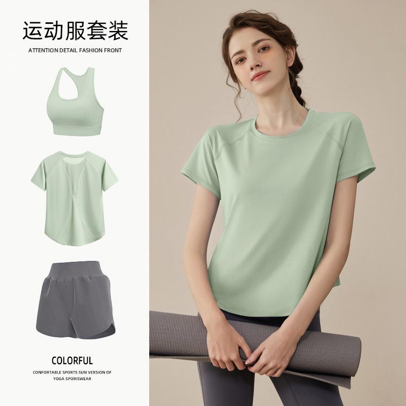 Tennis suit women's short-sleeved training clothes outdoor running quick-drying clothes thin badminton T-shirt fitness clothes