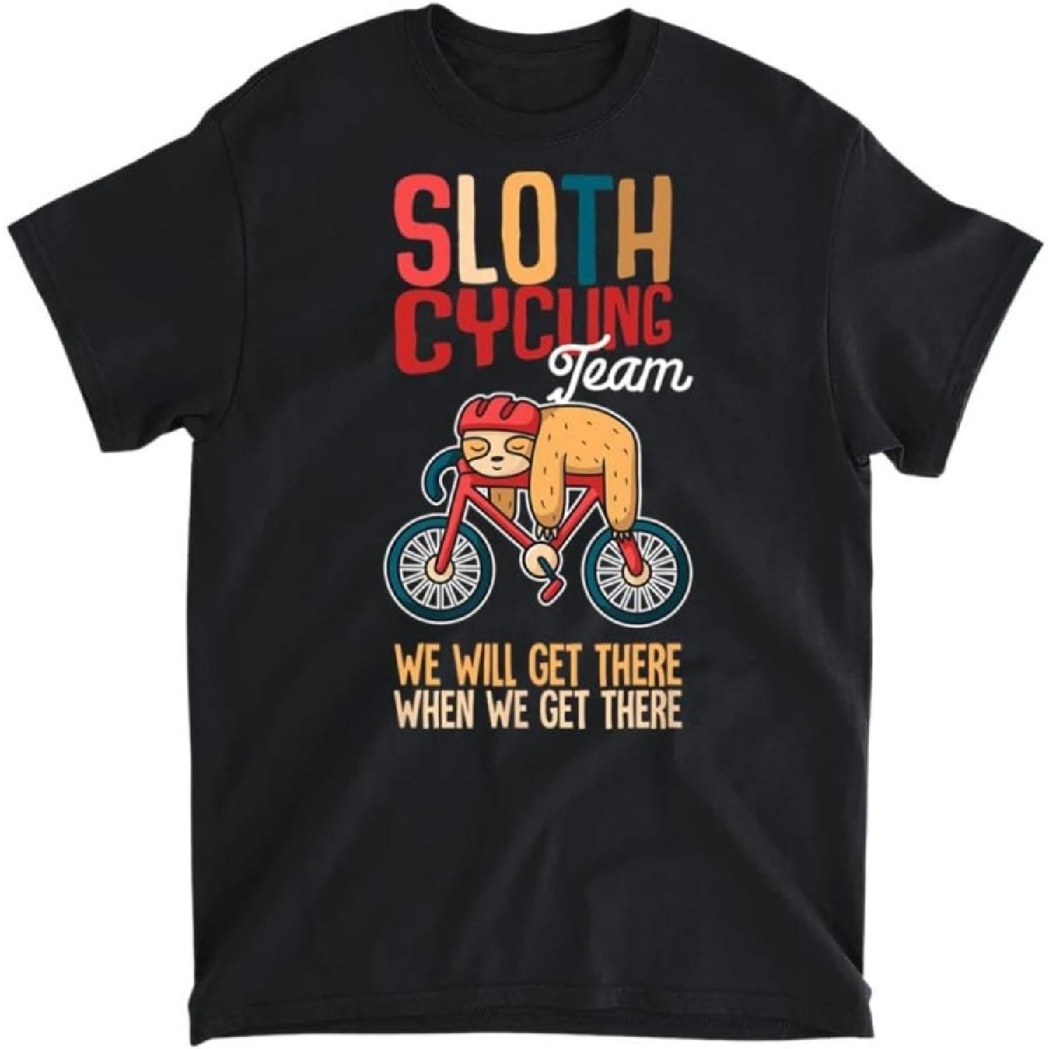 Sloth Cycling Team T-Shirt, Long Sleeve Shirt, Sweatshirt, Hoodie Unisex Adult Size Made in Canada XXXXXL разноцветный