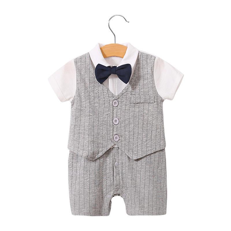 Heren Korte Mouw Zomer Romper voor Pasgeboren en Baby Jongens (0-1 Jaar) - Babykleding