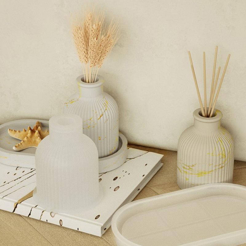 Silicone Flower Vase Molds Storage Container Moulds Silicone Flower Vases Casting Molds Epoxy Resin Molds For Making Flower