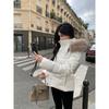 Down jacket women's new short big fur collar waist slim fit small white duck down thickened winter coat