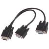 15Pin Vga Hann til 2 Vga Svga Hunn Adapter Splitter Video Monitor Kabel