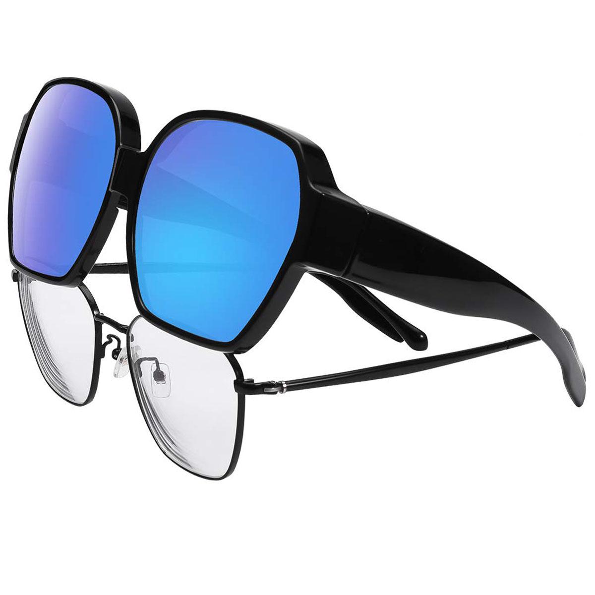 

Fit Over Glasses Sunglasses for Men Women,Fashion Sunglasses UV400 Protection black синий
