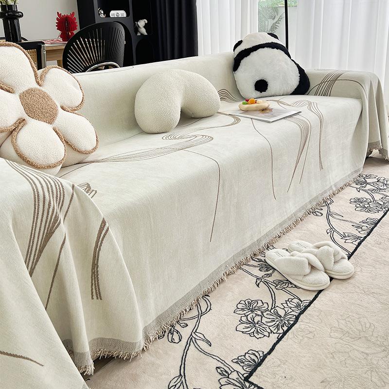 Nordic Ins Style Sofa Cover Cloth Full Cover Chenille All-season Anti-cat Scratch American Sofa Towel Cover Full Cover