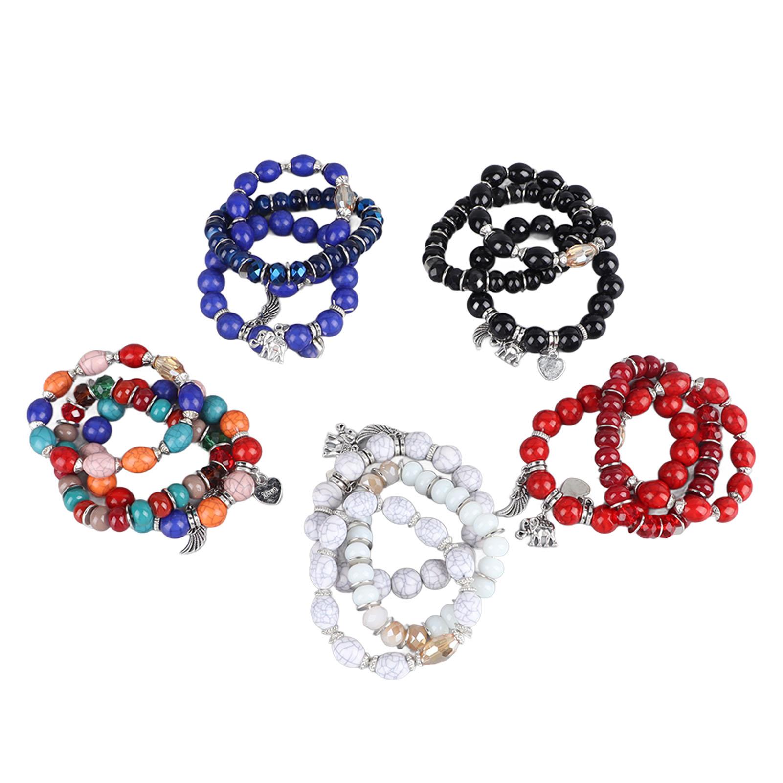 Богемный красочный браслет из бусин многослойный наборный браслет из бисера многоцветный эластичный браслет из бусин для женщин