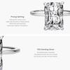 Modian Rectangular Cutting Clear CZ Ring 925 Sterling Silver Luxury Finger Rings For Women Wedding Fine Jewelry