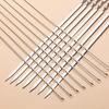 Handun 250-Pack Stainless Steel Flat BBQ Skewers with Wooden Handle