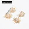 Star Shape Alloy Earrings With Rhinestones For Women Fashion Jewelry Gift