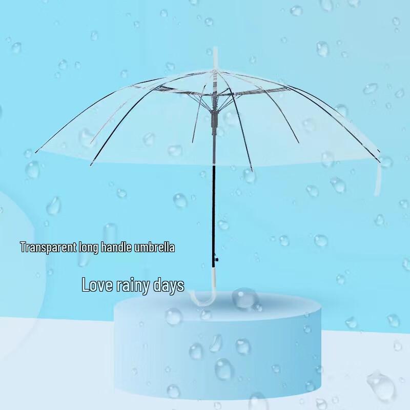 Прозрачный складной зонт-трость с 8 ребрами