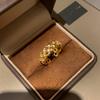 18k Gold Plated Zircon Ring: Exquisite Luxury Openwork Design, High-End Hand Jewelry.