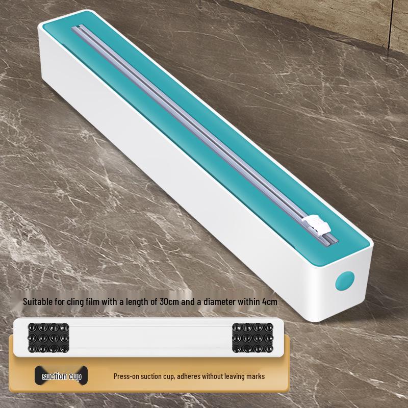 Dual-Blade Magnetic Film Cutter: Wall-Mounted Kitchen Wrap Storage Box