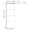 Sliding Door with Fitting 76 X 205 Cm Tempered Glass & Aluminum