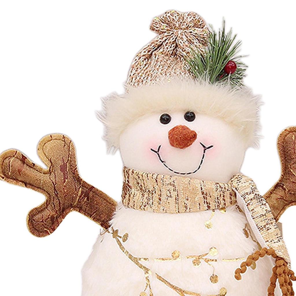Christmas Snowman Doll Figure Ornaments Short Plush for Festival Hotel Tabletop Home Decoration