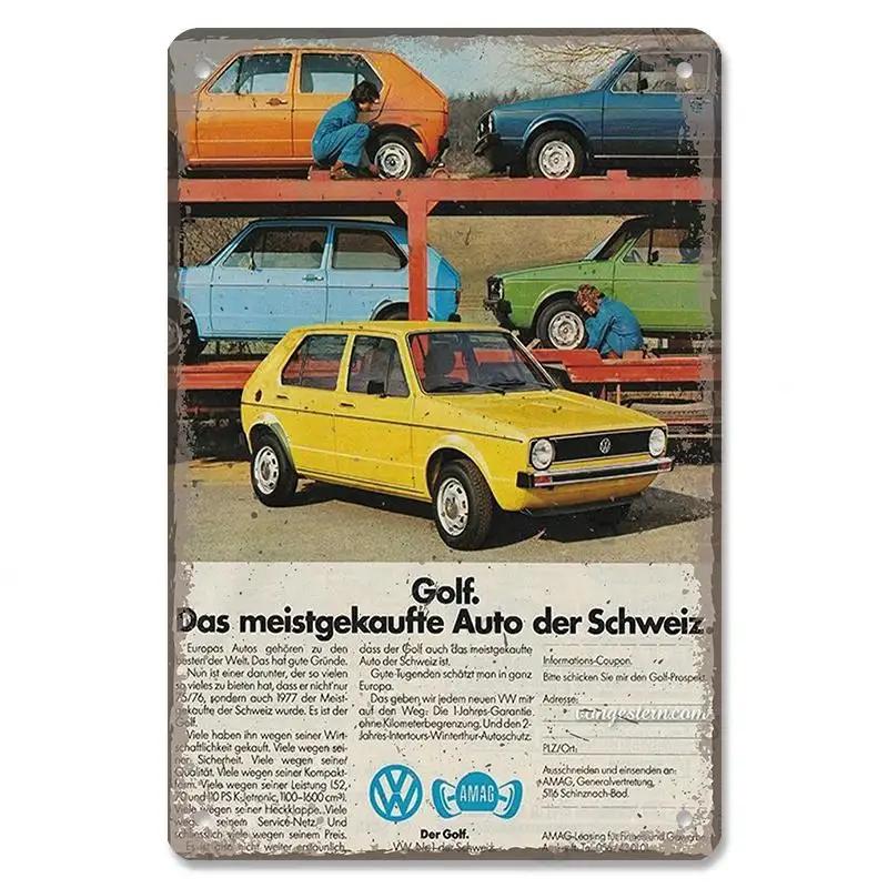 Vintage Dad's Car Bus Poster Retro Metal Plaque Signs Grand Prix Automobile Metal Tin Plate Garage Bar Pub Club Home Wall Decor