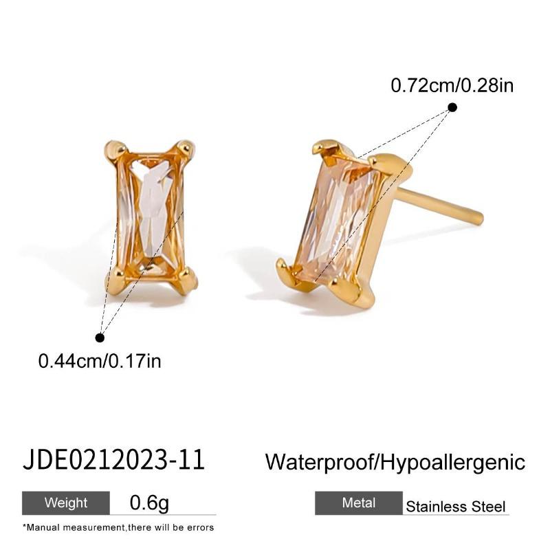 Titanium Steel Zirconia Earrings - Luxurious and High-end Ear Clips, Ear Studs Made of Stainless Steel, Women's Accessories