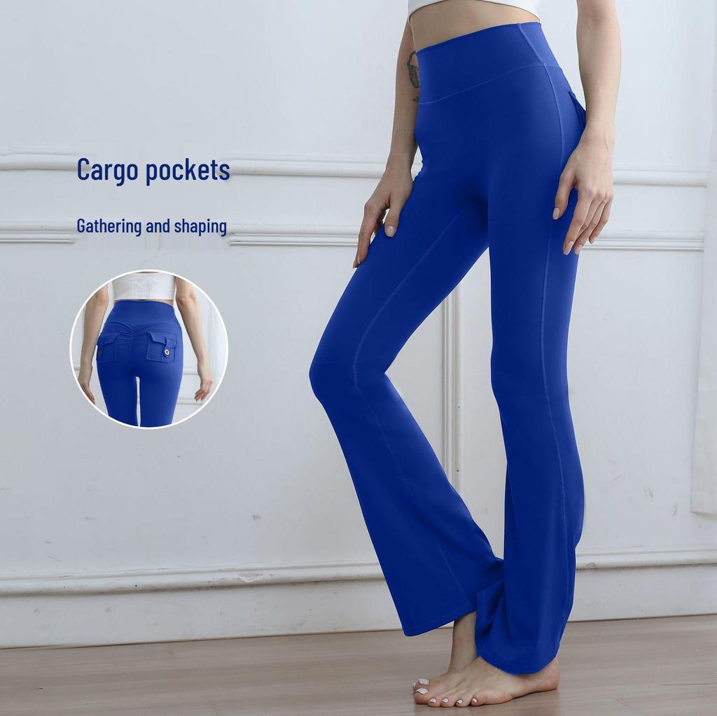 High-Waisted Seamless Bell-Bottom Yoga Pants - Butt-Lifting Peach Style for Sports, Yoga, and Fitness