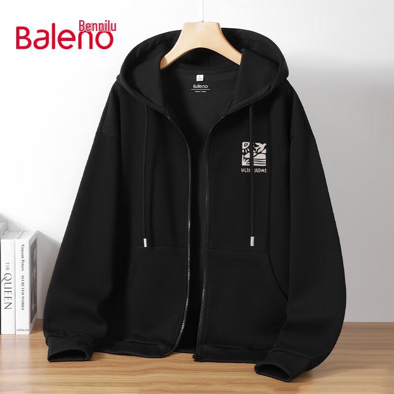 Baleno Men's Loose Fit Hooded Zipper Sweatshirt