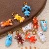 Kawaii Animal Kingdom | 18K Gold Plated Brass Enamel Animal Charm for Jewelry Making | Cute Cartoon Animal Pendant