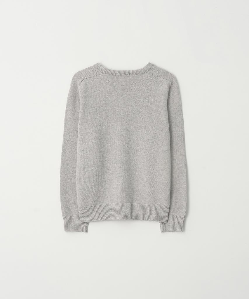 Peullojeulum Fine Wool V Neck Knit Gray