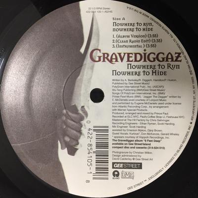12inch Record GRAVEDIGGAZ - Nowhere To Run, Nowhere To Hide 4228541051 GEE STREET 1994 US Rap & Hip-Hop/R&B Used