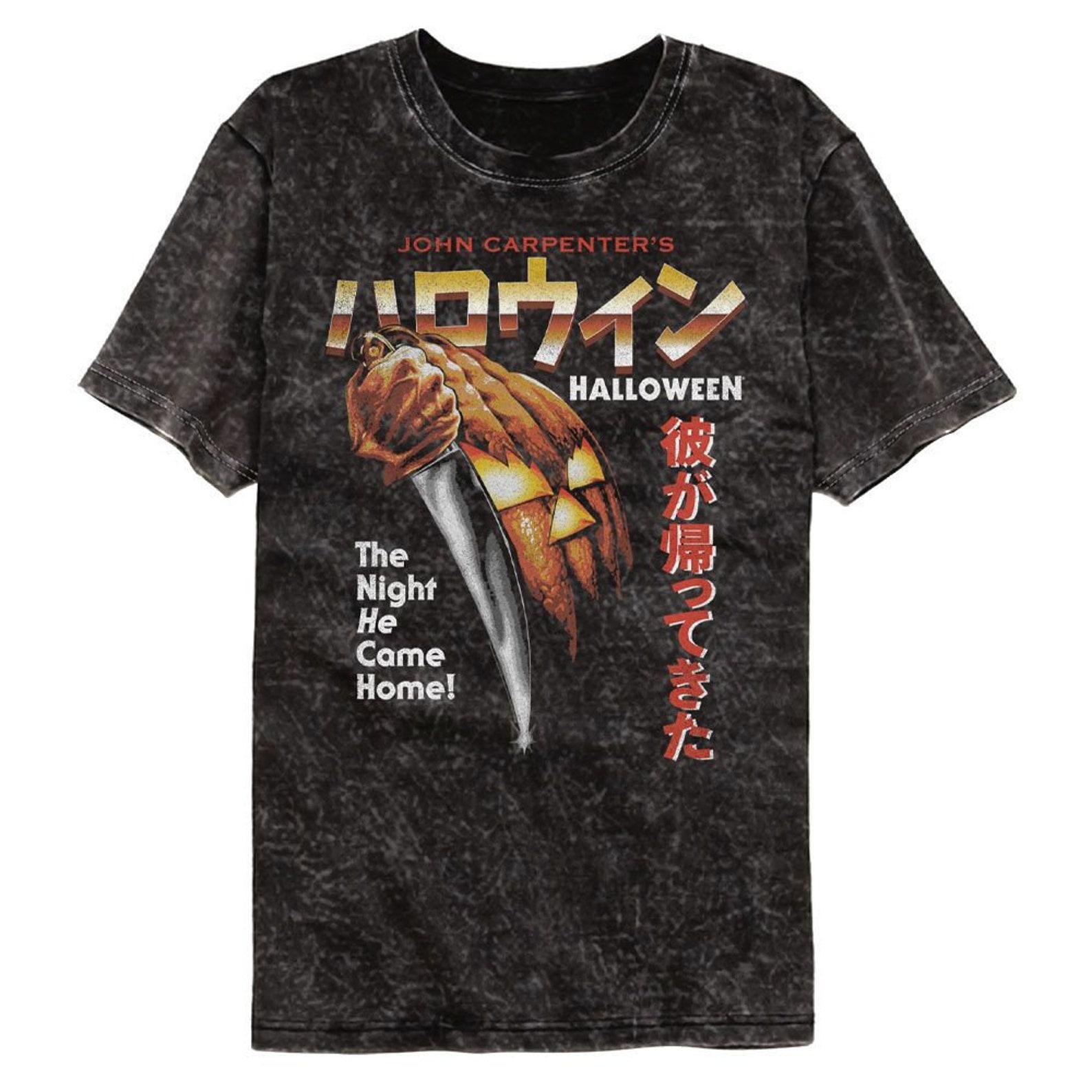 Halloween The Night He Came Home Japanese Mineral Wash Black T-Shirt XL