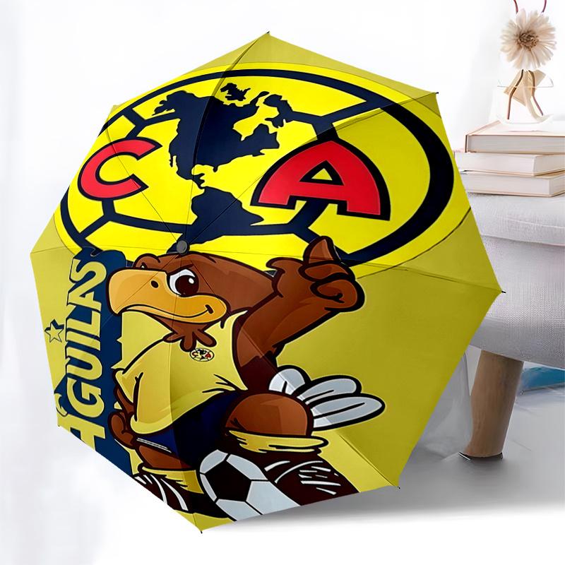 Club América Eagle Logo Automatic Opening Folding Umbrella - 8 Bone Iron Frame, Suitable for Fans and Daily Use, Perfect Festival Gift010413