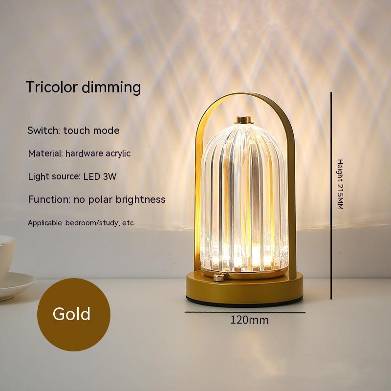 Metal Table Lamp Retro Creative Portable Night Light Ins Bar Counter Bedroom Living Room Bedside Atmosphere Small Night Lamp