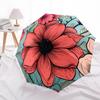 1pc Floral Pattern Automatic Open/close Folding Compact Umbrella, 8-Rib Sturdy Canopy, Lightweight Portable, Everyday Use, Gift, Outdoor Umbrella, Tra